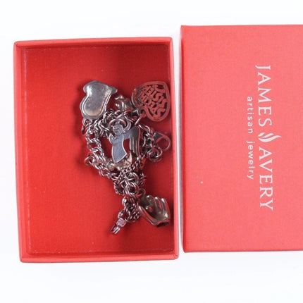 6.75" James Avery Sterling silver Charm bracelet with lots of charms - Estate Fresh Austin