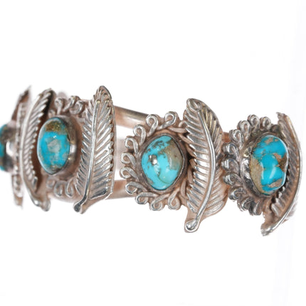 6.75" Jane yikaazba Popovitch Navajo sterling and turquoise cuff bracelet - Estate Fresh Austin