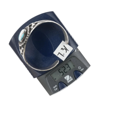 6.75" Kirk Smith Navajo sterling and turquoise cuff bracelet - Estate Fresh Austin