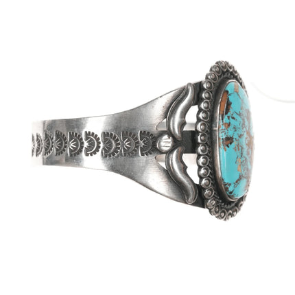 6.75" Kirk Smith Navajo sterling and turquoise cuff bracelet - Estate Fresh Austin