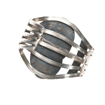 6.75" Large 60's-70's Navajo Silver, turquoise, and coral cuff bracelet - Estate Fresh Austin