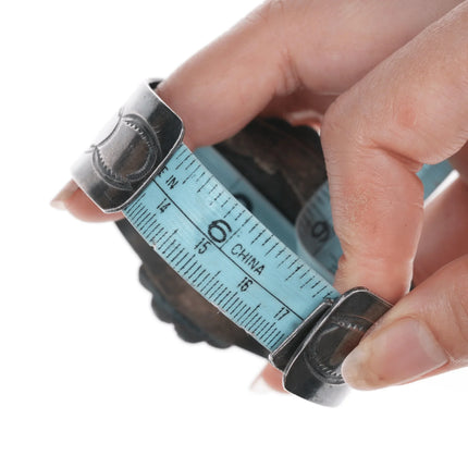 6.75" Large Moss Agate Navajo silver cuff bracelet - Estate Fresh Austin