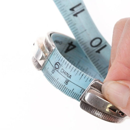 6.75" Leonard Gene Navajo Heavy Stamped Sterling silver bracelet - Estate Fresh Austin