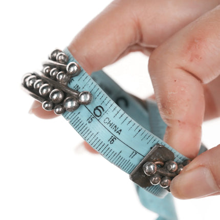 6.75" Lori Carved Turquoise Southwestern modernist sterling cuff bracelet - Estate Fresh Austin