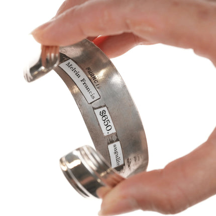 6.75" Melvin Francis Navajo Silver Sugilite/Lapis intarsia inlay cuff bracelet - Estate Fresh Austin