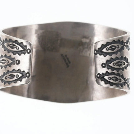 6.75" Navajo Danny Clark Carico lake turquoise sterling silver cuff bracelet - Estate Fresh Austin