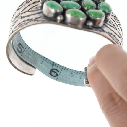 6.75" Navajo Danny Clark Carico lake turquoise sterling silver cuff bracelet - Estate Fresh Austin