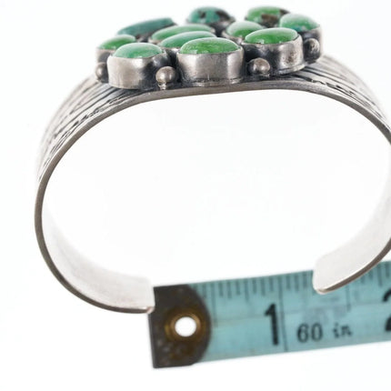 6.75" Navajo Danny Clark Carico lake turquoise sterling silver cuff bracelet - Estate Fresh Austin