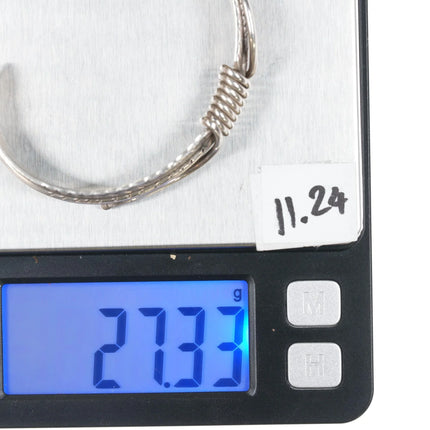 6.75" Navajo Douglas Etsitty Sterling Feather cuff bracelet - Estate Fresh Austin