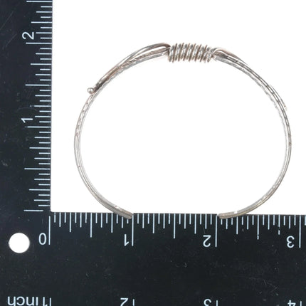 6.75" Navajo Douglas Etsitty Sterling Feather cuff bracelet - Estate Fresh Austin