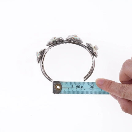 6.75" Navajo Silver - Turquoise and opal bracelet - Estate Fresh Austin