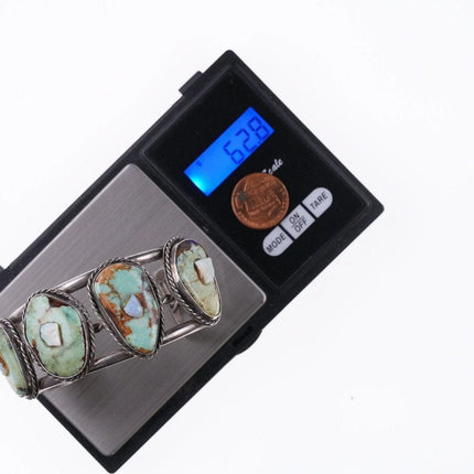 6.75" Navajo Silver - Turquoise and opal bracelet - Estate Fresh Austin