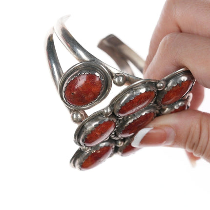 6.75" Navajo Sponge Coral cluster sterling bracelet - Estate Fresh Austin