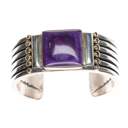 6.75" Orville Tsinnie Navajo 14k/Sterling sugilite cuff bracelet - Estate Fresh Austin