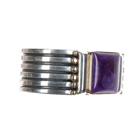 6.75" Orville Tsinnie Navajo 14k/Sterling sugilite cuff bracelet - Estate Fresh Austin