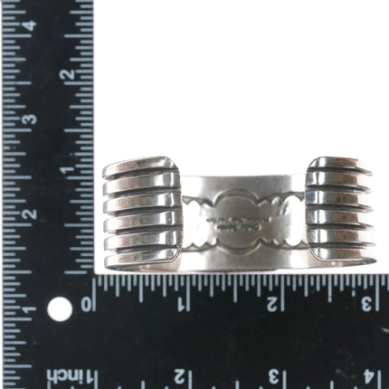 6.75" Orville Tsinnie Navajo 14k/Sterling sugilite cuff bracelet - Estate Fresh Austin