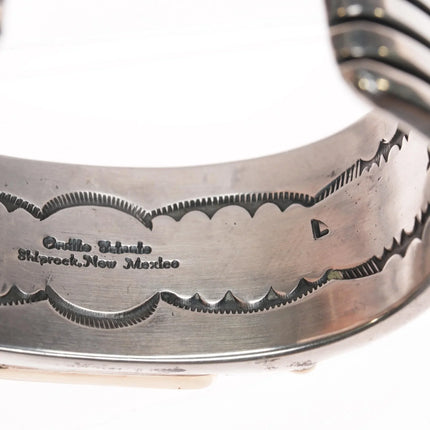 6.75" Orville Tsinnie Navajo 14k/Sterling sugilite cuff bracelet - Estate Fresh Austin