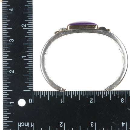 6.75" Orville Tsinnie Navajo 14k/Sterling sugilite cuff bracelet - Estate Fresh Austin