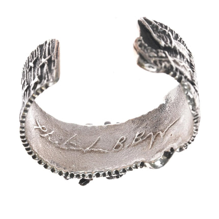 6.75 Philander Begay-Navajo Apache Blue turquoise Tufa cast Yeibichai cuff bracelet - Estate Fresh Austin