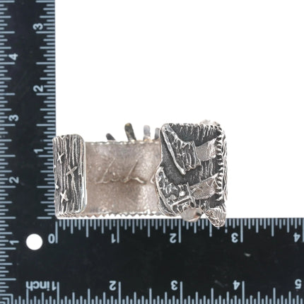 6.75 Philander Begay-Navajo Apache Blue turquoise Tufa cast Yeibichai cuff bracelet - Estate Fresh Austin