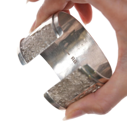 6.75" Richard and Rita Begay Navajo sterling desert scene cuff bracelet - Estate Fresh Austin