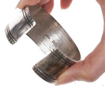 6.75" Richard and Rita Begay Navajo sterling Kachina overlay cuff bracelet - Estate Fresh Austin