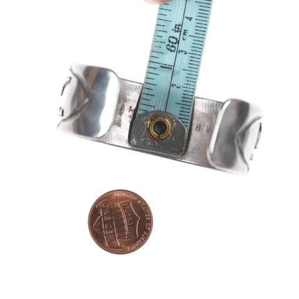 6.75" Roland Begay Sterling Storyteller Overlay cuff bracelet - Estate Fresh Austin