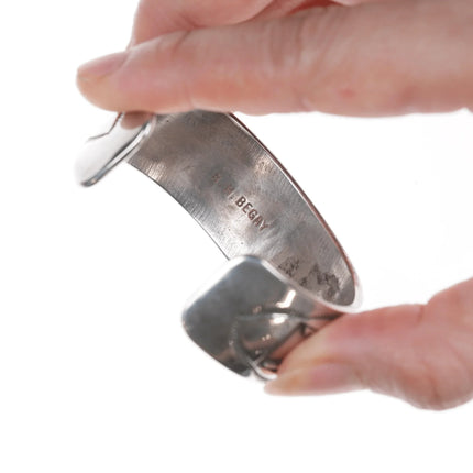 6.75" Roland Begay Sterling Storyteller Overlay cuff bracelet - Estate Fresh Austin