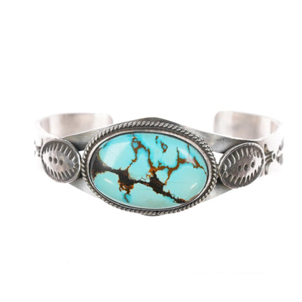 6.75" Ronald Tom Navajo sterling and turquoise cuff bracelet - Estate Fresh Austin