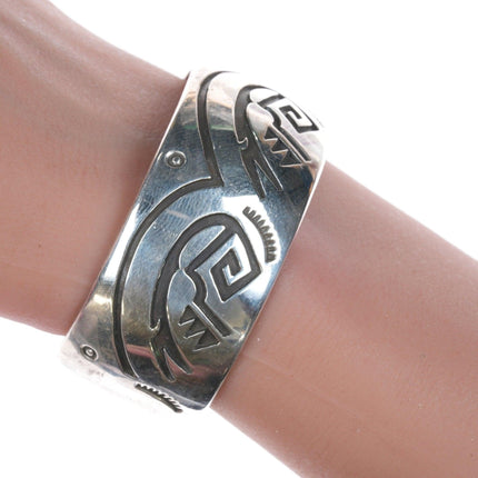 6.75" Rosco Scott Navajo Stering silver cuff bracelet - Estate Fresh Austin