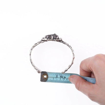 6.75" Southwestern Artisan sterling Ammonite fossil bracelet - Estate Fresh Austin