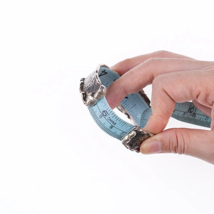 6.75" Southwestern Artisan sterling Ammonite fossil bracelet - Estate Fresh Austin