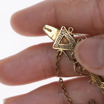 6.75" Vintage Chinese gilt Silver enamel bracelet - Estate Fresh Austin