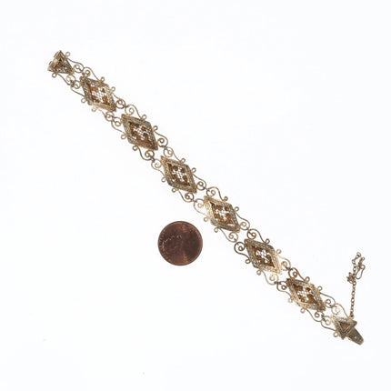 6.75" Vintage Chinese gilt Silver enamel bracelet - Estate Fresh Austin