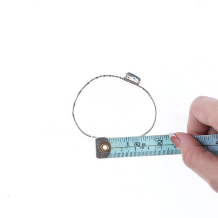 6.75" Vintage Navajo sterling and high grade spiderweb turquoise bracelet - Estate Fresh Austin