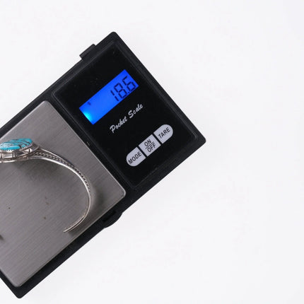 6.75" Vintage Navajo sterling and turquoise bracelet t - Estate Fresh Austin