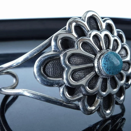 6.75" Vintage Navajo Sterling Kingman Turquoise Cuff Bracelet - Estate Fresh Austin