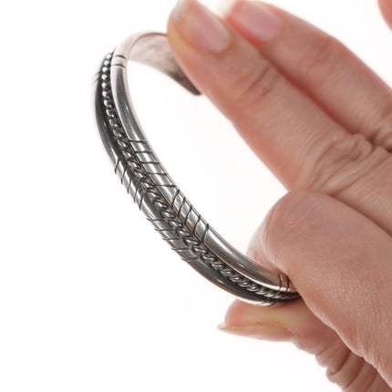 6.75" Vintage Southwestern sterling twisted wire cuff bracelet - Estate Fresh Austin