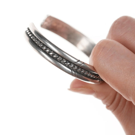 6.75" Vintage Southwestern sterling twisted wire cuff bracelet - Estate Fresh Austin