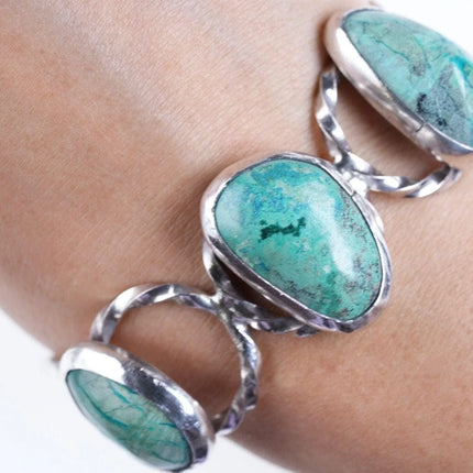 6.75" Vintage Southwestern sterling/turquoise cuff bracelet - Estate Fresh Austin