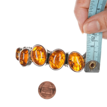 6.75" Wilson Begay silver and petrified tree sap cuff bracelet - Estate Fresh Austin