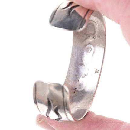 6.75" Woodward's Indian Shop Vintage Navajo sterling overlay style bracelet - Estate Fresh Austin