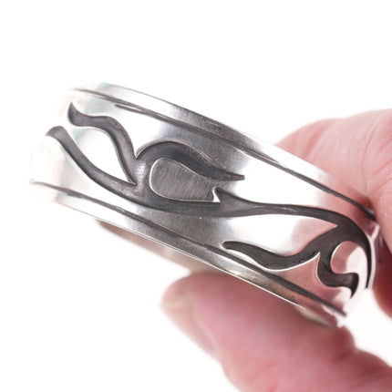 6.75" Woodward's Indian Shop Vintage Navajo sterling overlay style bracelet - Estate Fresh Austin