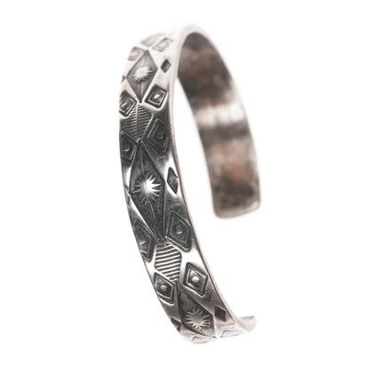 6.75" Y Crawford Southwestern sterling cuff bracelet - Estate Fresh Austin