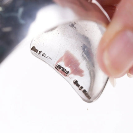 7.12" Ben Chavez Navajo Stamped Silver bracelet - Estate Fresh Austin