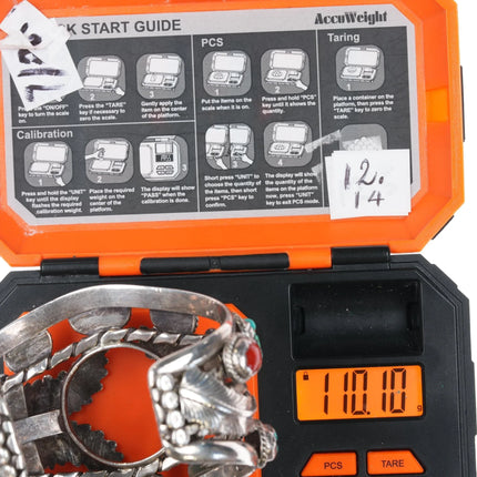 7.12" c1970's MK Native American sterling turquoise, and coral watch cuff bracelet - Estate Fresh Austin