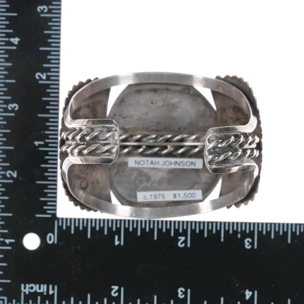 7.12" c1975 Notah Johnson Scottsdale AZ Sterling and turquoise cuff bracelet - Estate Fresh Austin