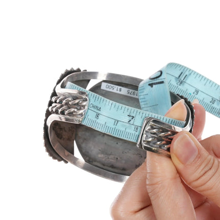 7.12" c1975 Notah Johnson Scottsdale AZ Sterling and turquoise cuff bracelet - Estate Fresh Austin