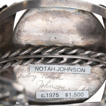 7.12" c1975 Notah Johnson Scottsdale AZ Sterling and turquoise cuff bracelet - Estate Fresh Austin