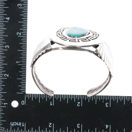 7.12" c1975 Notah Johnson Scottsdale AZ Sterling and turquoise cuff bracelet - Estate Fresh Austin